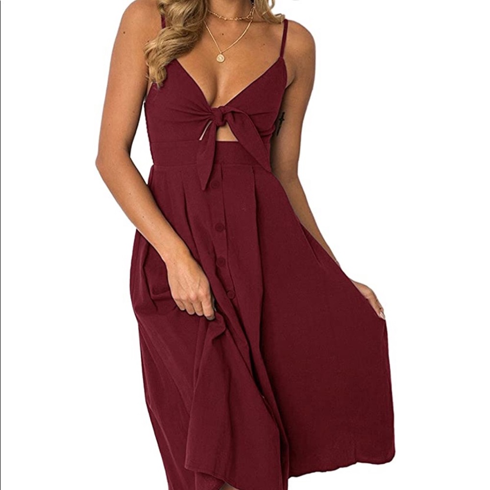 Dark red dress